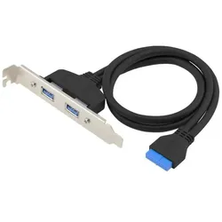 Conceptronic EMRICK11B 19-Pin-Weiblich zu Dual-USB-A-Weiblich USB 3.0 Adapter, USB 3.2 Gen 1 5Gbit/s