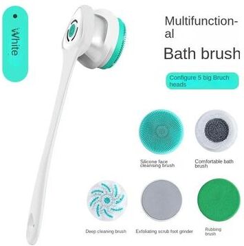 Uplift Essentials Electric Silicone Body Scrubber white