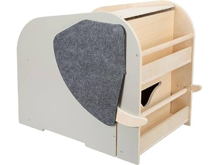 small foot Spielzeugbox mit Sitz und Rollen Elefant „Wildlife“ aus Holz, Spielzeug-Aufbewahrung mit vielen Funktionen, 12423