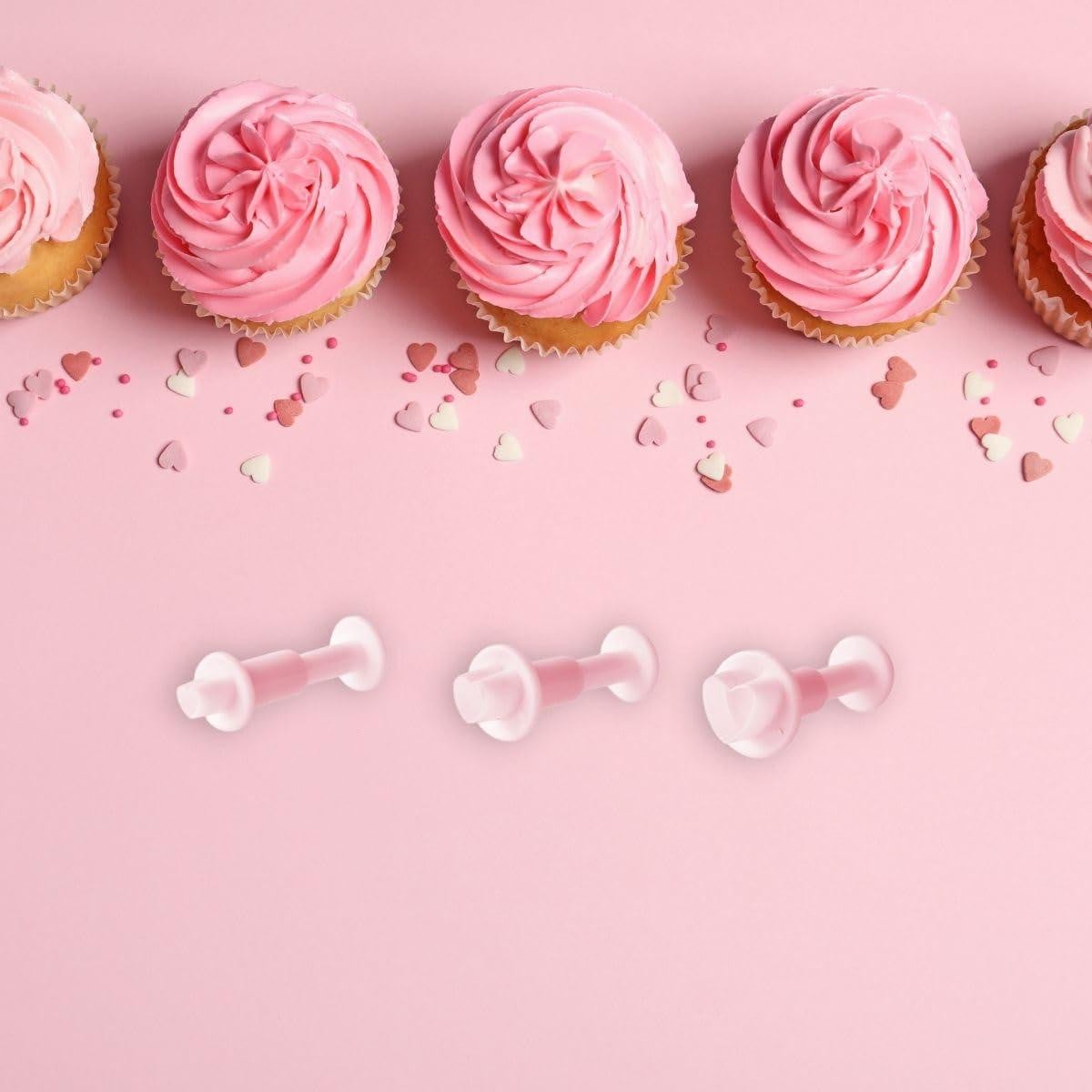 Dripio Set van 3 hartvormige uitsteekvormen, Roze