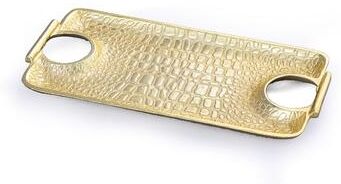 Classic Touch "Gold Crocodile Hammered Serving Tray, 12.5""L"