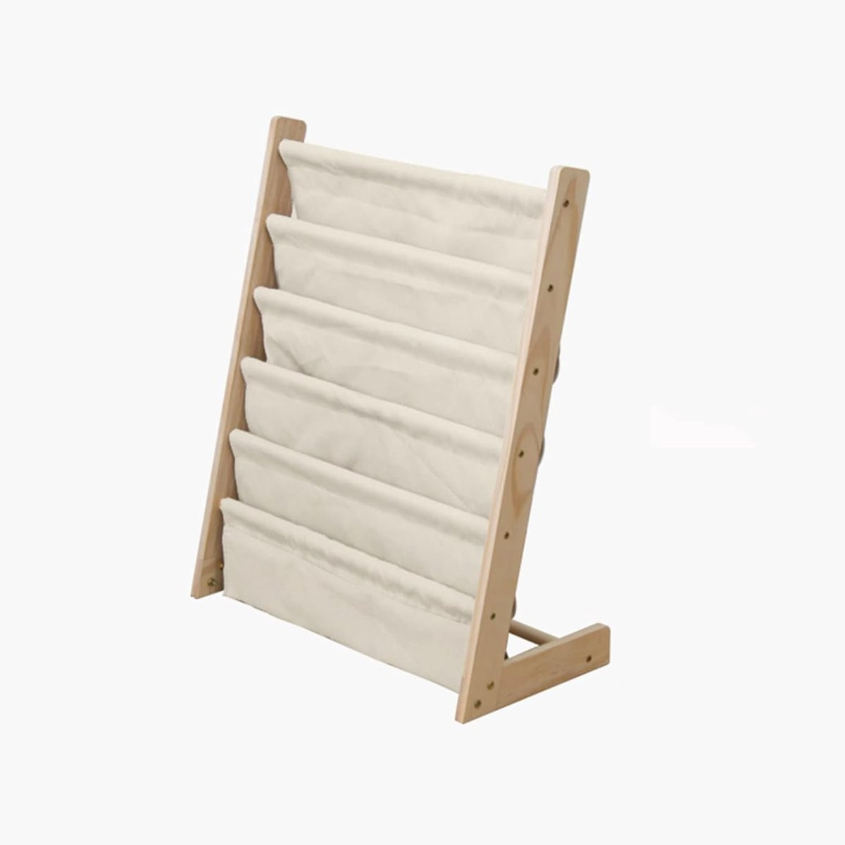 Houten Tijdschriftenrek met 6 Niveaus voor Documenten en Archivering in Natuurlijk Hout