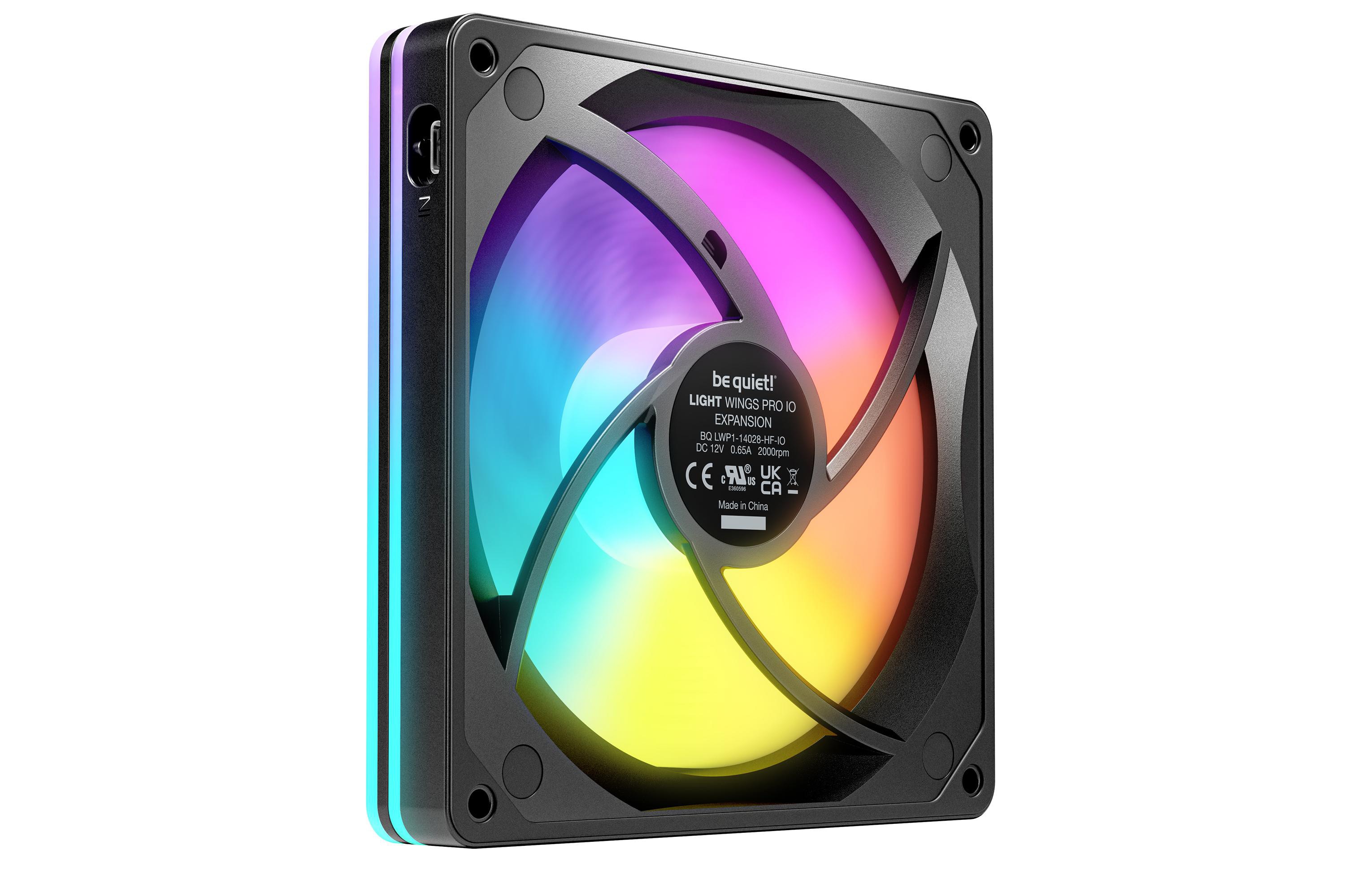 be quiet! Lüfter Light Wings Pro IO Schwarz- 140mm Gehäuselüfter Expansion