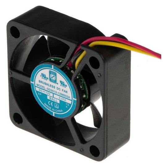 RS PRO DC fan, alarm, 30x10mm 5.61cu.m/h 12V (1442035)
