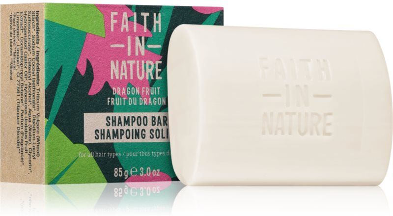 Faith In Nature Dragon Fruit shampoing solide bio pour cheveux abîmés et colorés 85 g