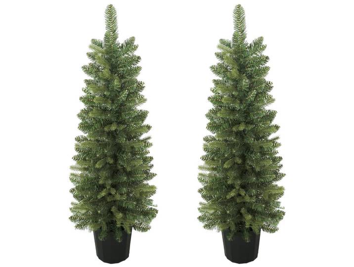 Homcom Weihnachtsbäume 2er Set PE Grün, Kunststoff, 120 cm, Dekoration, Weihnachtsdekoration, Christbaum & Zubehör