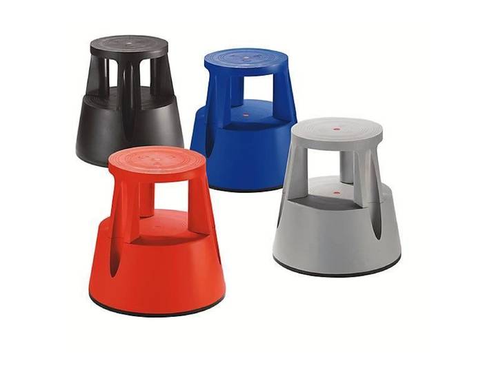 Marchepied roulant - Incassable - Bleu - Charge max. 150 kg - Hauteur 410 mm - Diamètre 280 mm