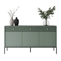 SIDEBOARD MIDNIGHT 3D3S mit drei Schubladen auf Gestell grün