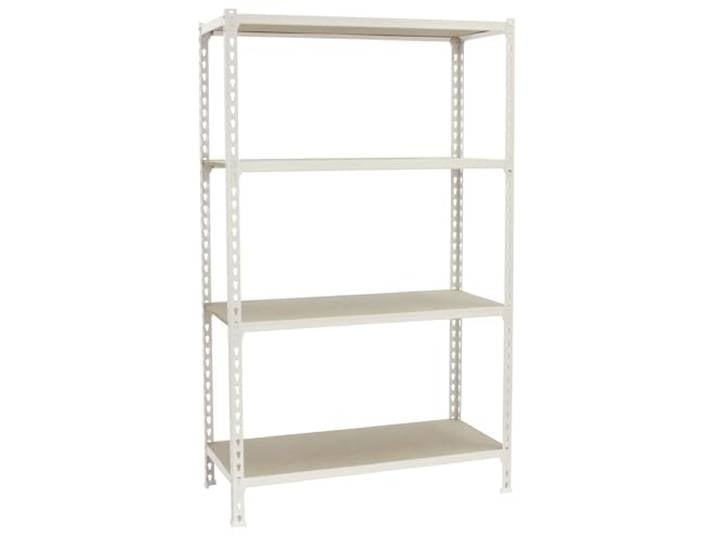 Simonrack Schwerlastregal, Lagerregal, 150x110x50 cm, Metallregal, Kellerregal, Biegestelle 200 kg, 4 Holzfachböden, Weiss/Holz - Maderclick