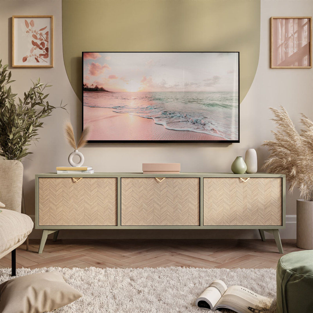 Metro Creo TV Stand for TVs up to 65" Scandi Herringbone Pattern 65"