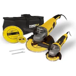 Powerplus, Winkelschleifer, Winkelschleifer Set 2000W Ø 230mm + 750W Ø 115mm - 4 Acc. (115 mm)
