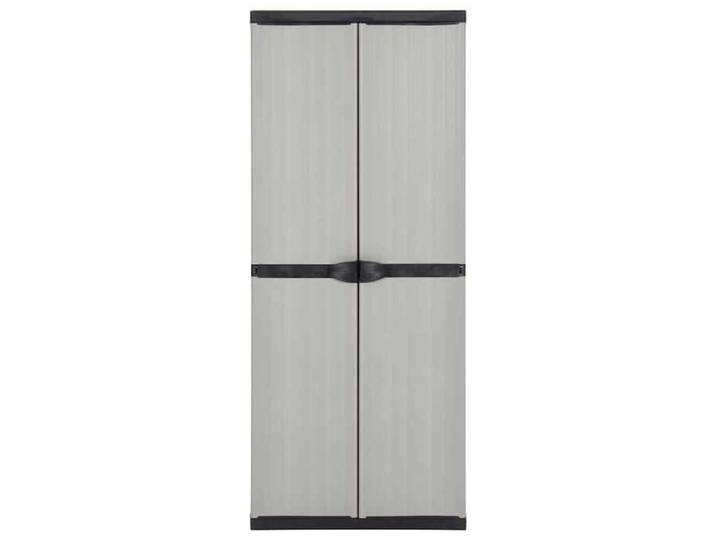 “Winter Sale TOP Buffet bahut Gris - Armoire de rangement de jardin 3 étagères Gris/noir 68x40x168cm PRO18752