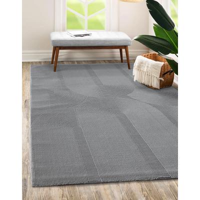 Teppich THE CARPET "Lima", grau, B:80cm H:12mm L:150cm, Polyester, Teppiche, Teppich, Designer Teppich Flor 1 recyceltem Polyester waschbar