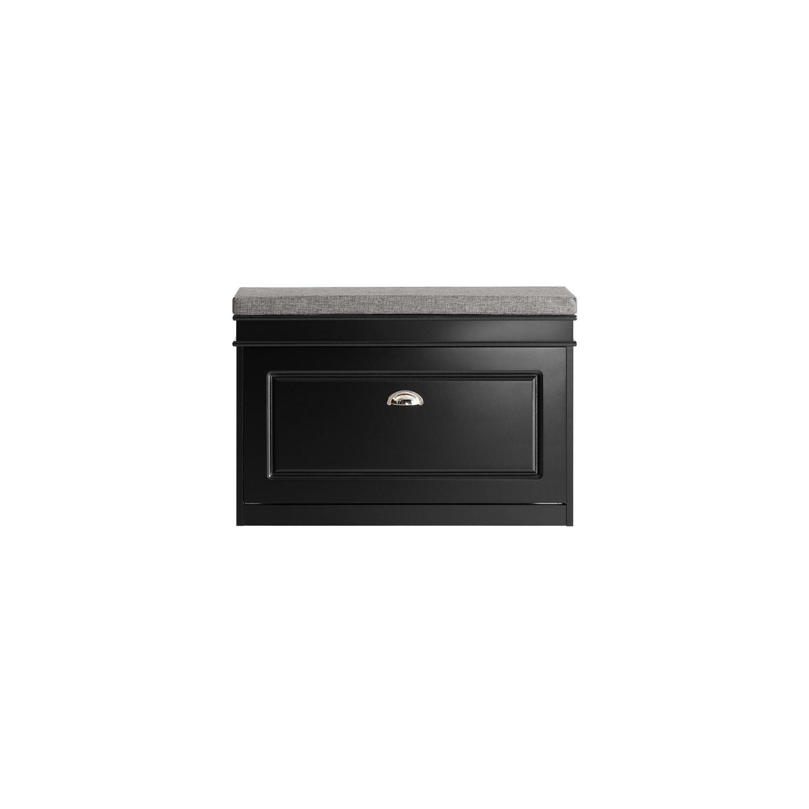 SoBuy Schuhbank mit 1 Tür Schwarz 75x24x51cm Funktional