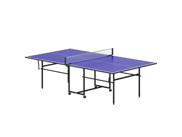 Ping-pong table pliable compacte 4 roulettes bleu