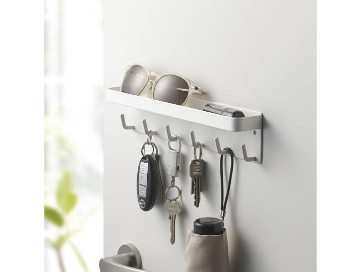 Schlüsselbrett Smart mit Ablage 25 x 6 x 4cm Weiß/Weiß