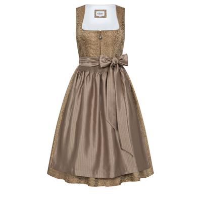 Dirndl NÜBLER "Midi Dirndl Frieda", Damen, Gr. 34, EURO, braun, Obermaterial: 100% Viskose CV., Kleider