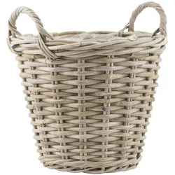 IB Laursen Rattan Korb, B: 29 H: 30 L: 33 cm