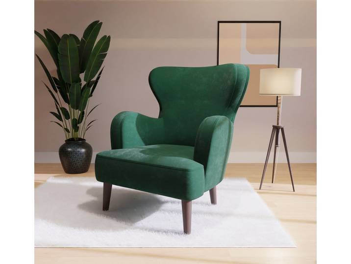 Sessel HOME AFFAIRE SICILIA , grün (dunkelgrün), B:88cm H:88cm T:64cm, 100% Polyester, Sessel, Sessel, moderner Ohrensessel