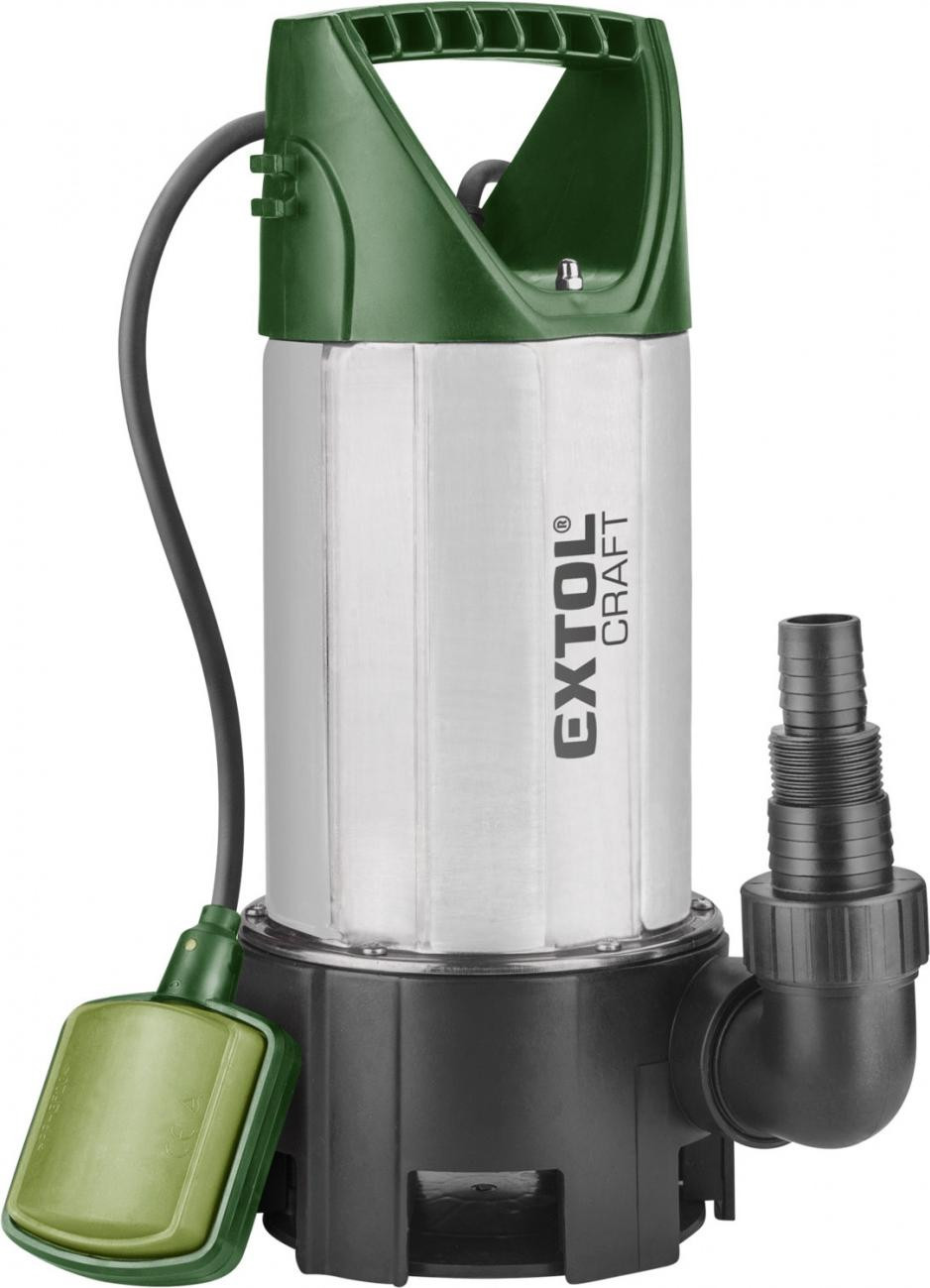 EXTOL CRAFT roestvrijstalen dompelpomp voor vuilwater, 1100W, 15000 liter/uur, modelnummer 414162