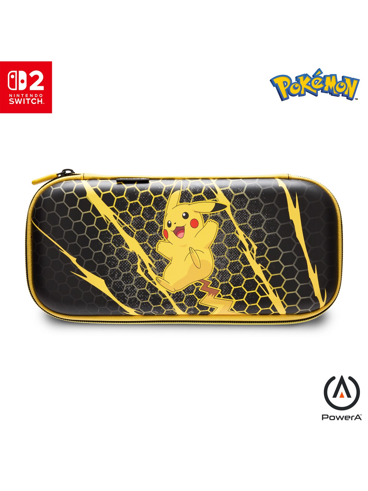 PowerA Slim Case für Nintendo Switch 2 - Pikachu-Gewitter, offiziell lizenziert, Schutzhülle, Platz für 10 Softwarekarten