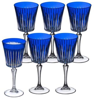 Majestic Gifts Inc. Majestic Gifts European Glass Wine Goblet-Blue- Set/6-7.5 Oz.
