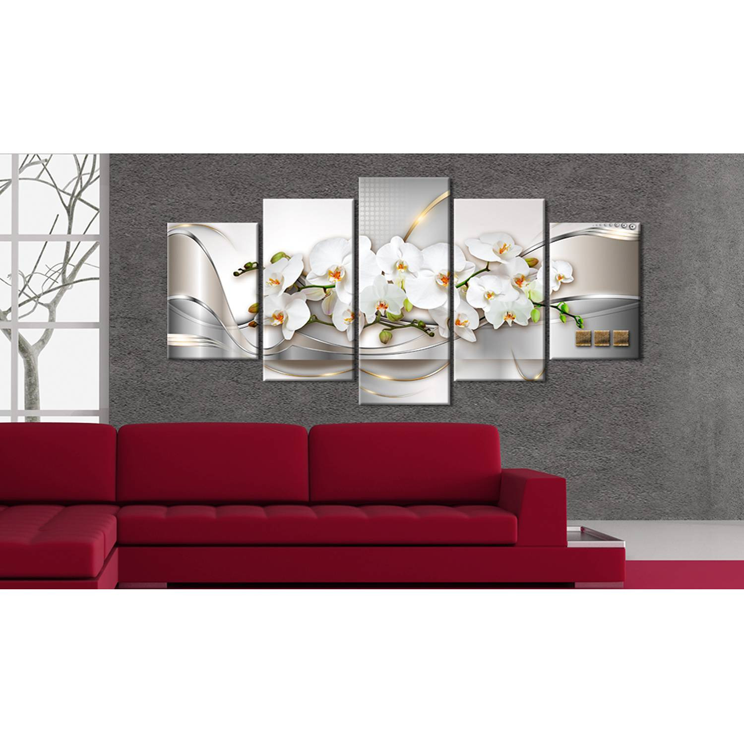 home24 Ocean of Innocence wanddecoratie, grijs en wit, 100 x 50 cm