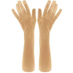 Satin-Handschuhe, gold, 55 cm