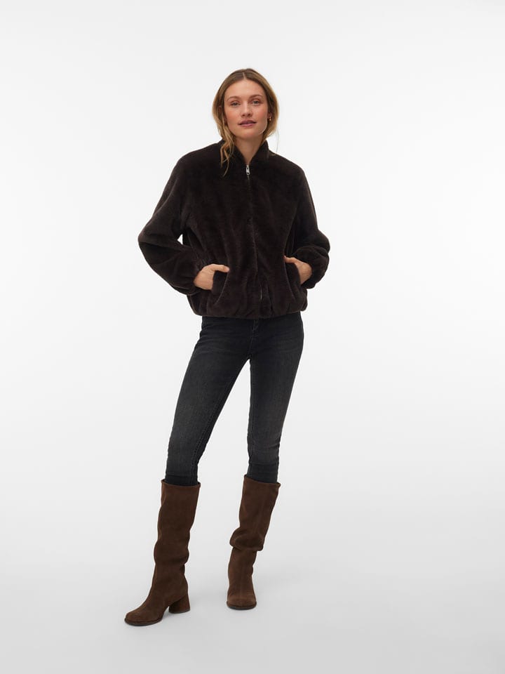 Vero Moda Teddyjacke in Duneklbraun - XS