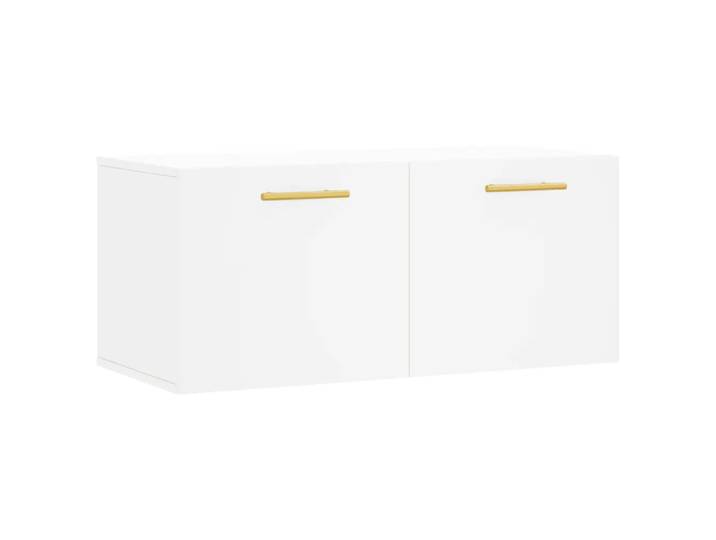Armoire Murale Flottante 80 X 36\,5 X 35 Cm Avec Grand Espace De Rangement Style Moderne En Bois D'Ingénierie Blanc