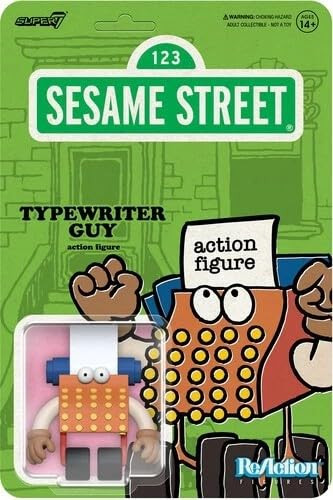 Super7 Sesamstraat Typemachine Guy ReAction actiefiguur, 10 cm