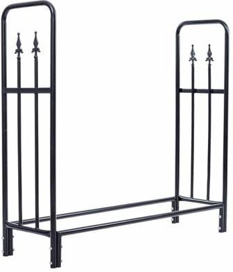 Costway 4 Feet Outdoor Heavy Duty Steel Firewood Wood Storage Rack