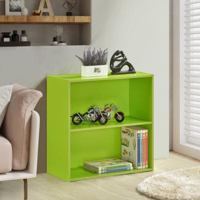 InRoom Designs 2-Tier Bookcase Storage Organizer, Wooden Open Storage Shelf for Bedroom, Kids Room, Living Room, or Home Office