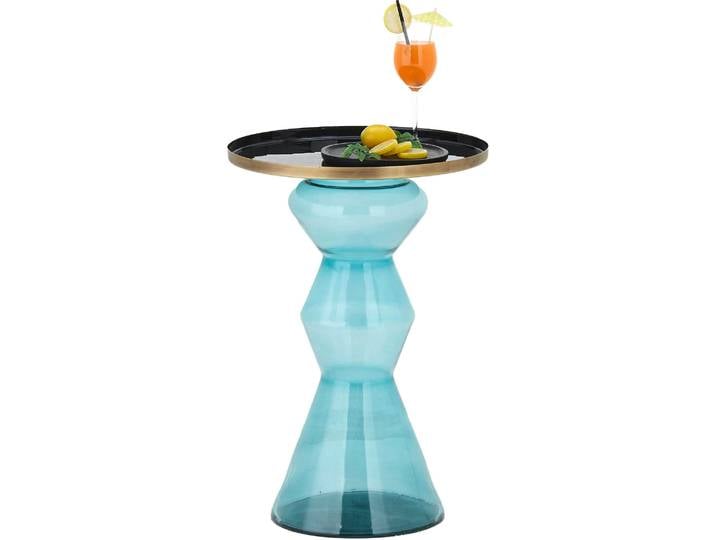 Beistelltisch PAROLI Kasi II , bunt (türkis, gold), B:45cm H:65cm T:45cm, Tische, Beistelltisch