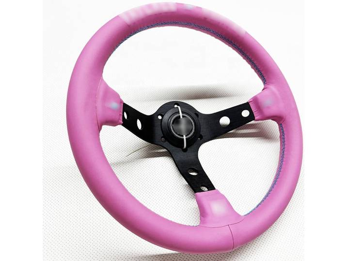 Volant personnalisé rose Advanced Sense, cuir microfibre, broderie de haute qualité, volant modifié