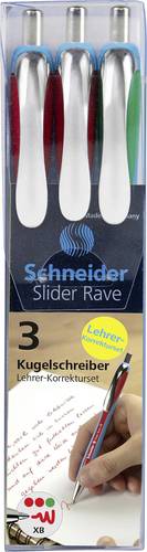 Schneider Schreibgeräte Kugelschreiber Slider Rave XB Lehrerkorrekturset 132597 Kugelschreiber 3St.