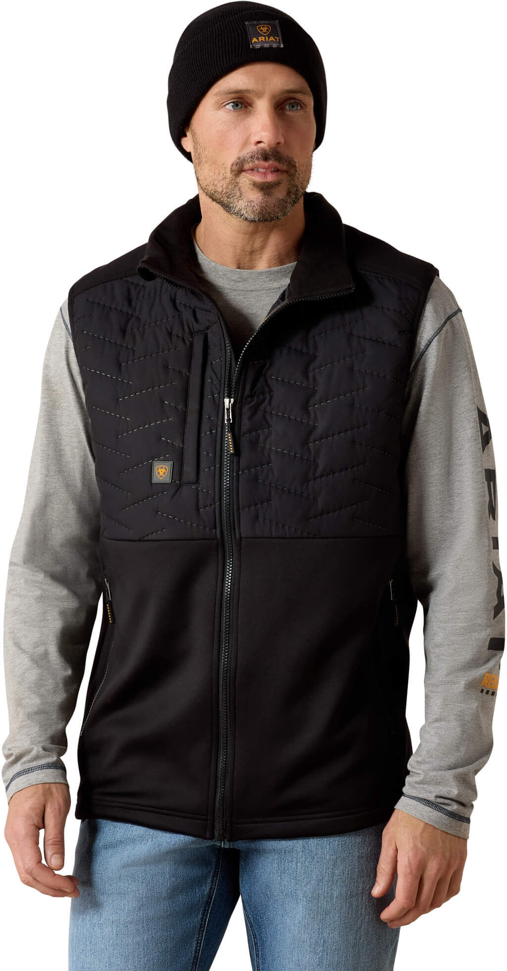 Men's Rebar Cloud 9 Insulated Vest in Black, Size: XL-T by Ariat
