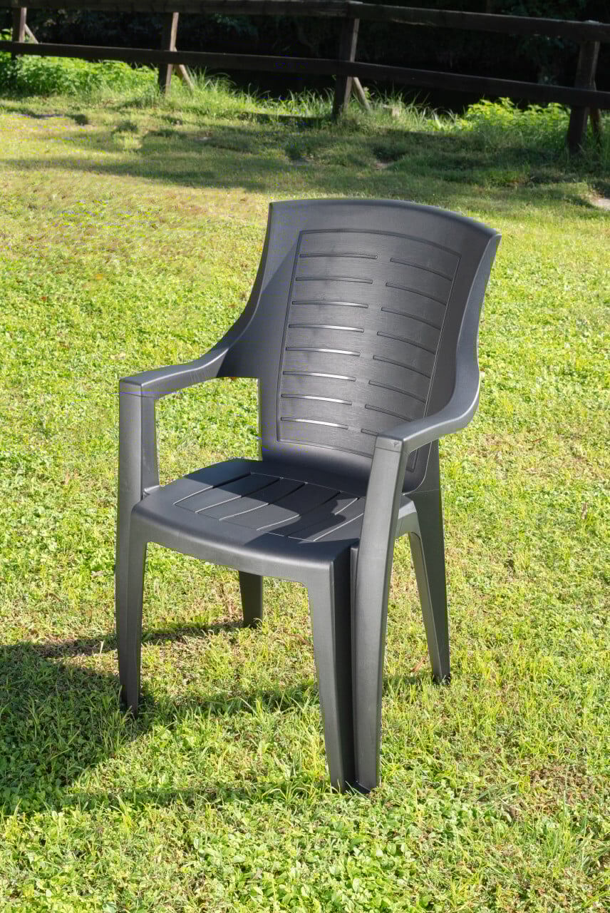 Progarden Stapelsessel polypropylen wetterfest Talia Stapelsessel anthrazit holzoptik