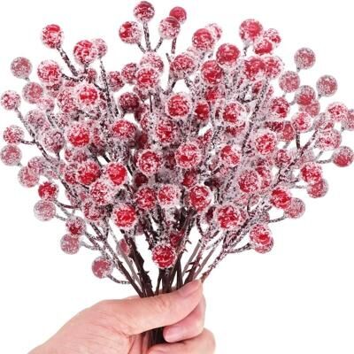 Uplifted Goods 5 Or 10 Piece Christmas Snowflake Red Berry Branch Decorations red 10pcs
