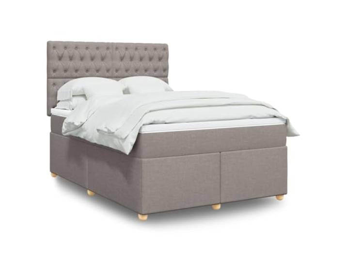 RJPLMFV Lattenrost mit Taschenfederkernmatratzen, Taupe, 140 x 200 cm Weiches Polyestergewebe, verstellbares Kopfteil, abnehmbarer Topper, Premium-Komfort