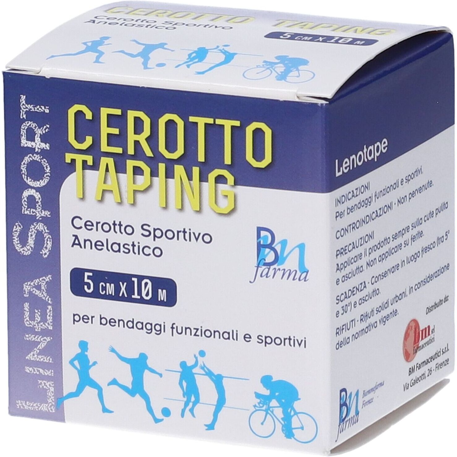 BIEMMEFARMA Snc Cerotto Taping Extra 5cm x 10m - Cerotto Sportivo Anelastico
