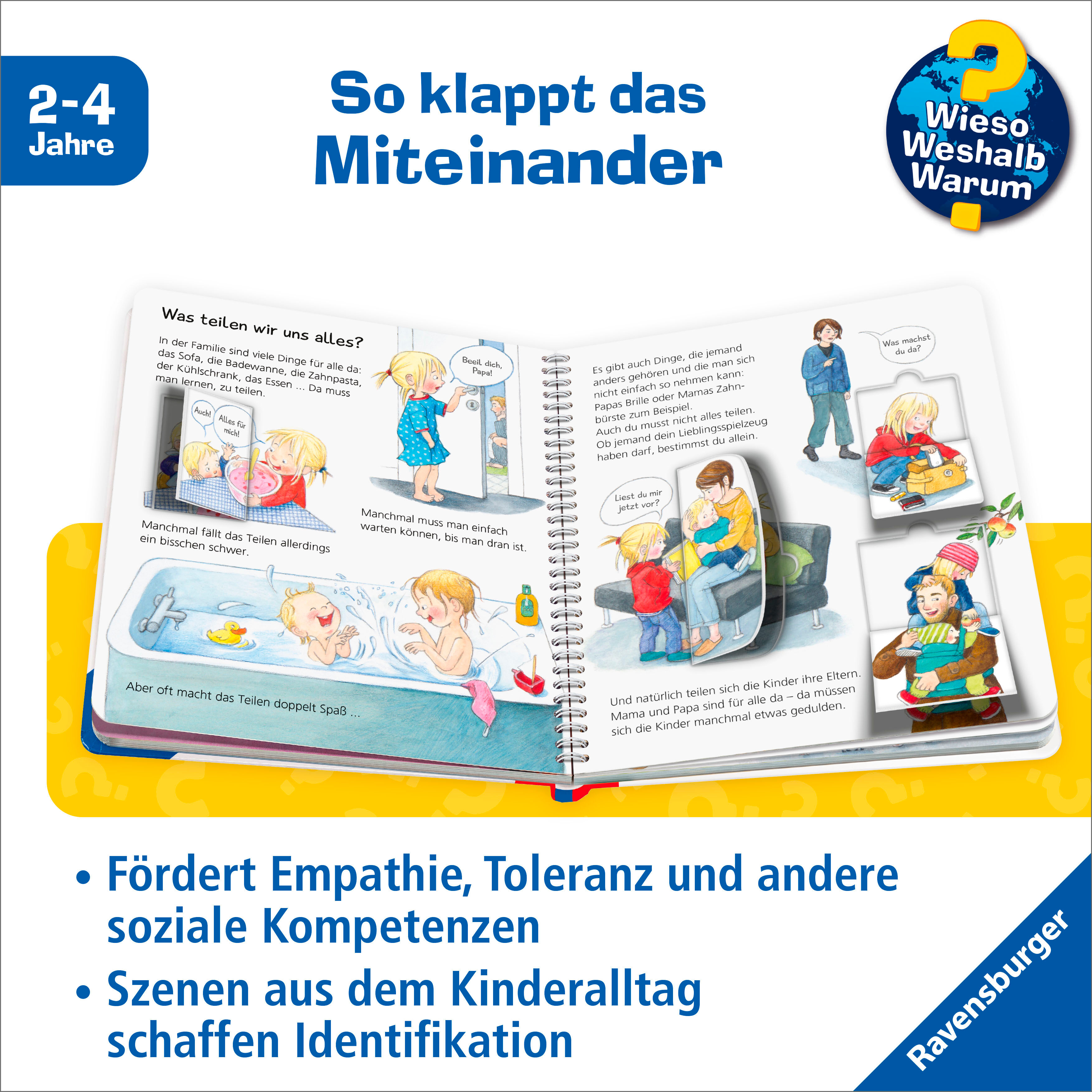 Kinderbuch RAVENSBURGER "Wieso? Weshalb? Warum? junior, Band 66 Helfen, teilen, sich vertragen", bunt (weiß, neutral), B:18cm H:19,7cm, Bücher, Kinderbuch