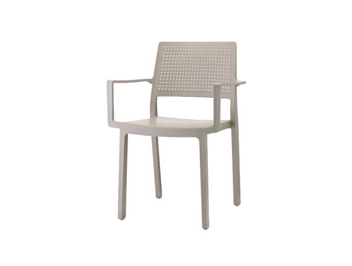 Fauteuil design en plastique taupe
