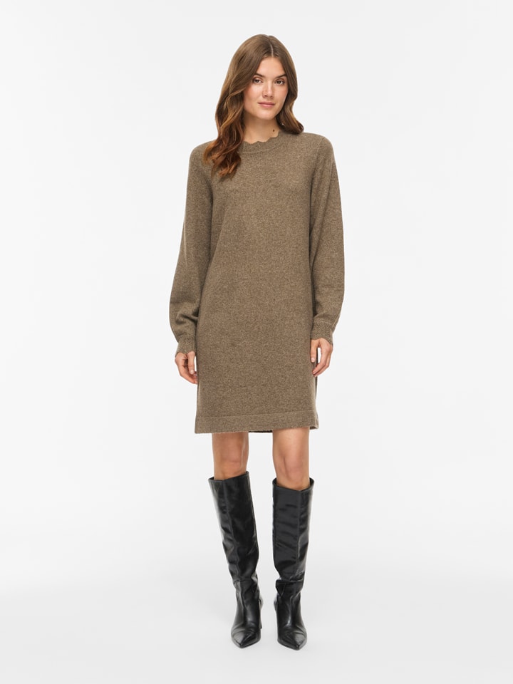 Vila Strickkleid in Taupe - M