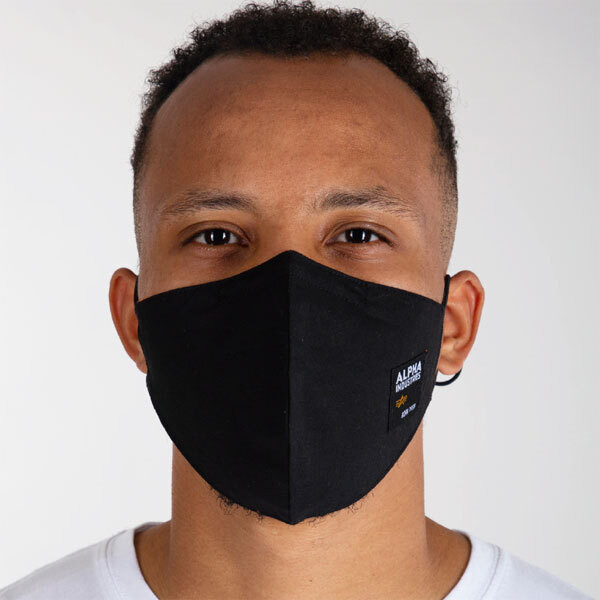 Alpha Industries Mondmasker Label Zwart - Universele maat