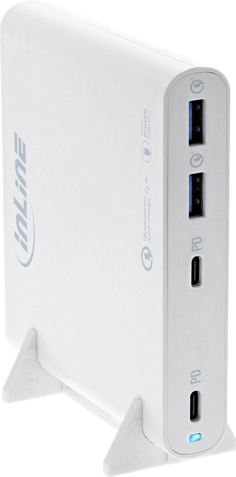 InLine USB-voeding GaN-lader met 4 poorten, 2x USB-C + 2x USB-A, 120W, wit