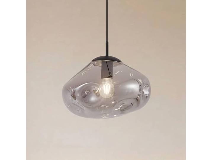 Lindby Pendelleuchte in rauchgrau, schwarz, Hängelampe Hängeleuchte E27, Design, aus Glas für Wohnzimmer, Esszimmer