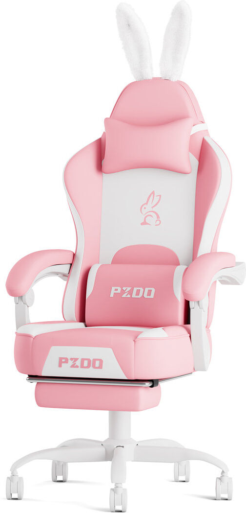 Rebrilliant Gaming Chair, Gaming Chairs for Adults, Ergonomic Computer Chair with Headrest and Lumbar Support, Reclining Pc Gamer Chairs with Footrest, Technical Pink 130cm H X 54cm W X 56cm D