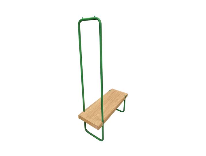 Design Sitzbank „Ben“ mit integrierter Garderobe Grün / Eiche MR.WOOD