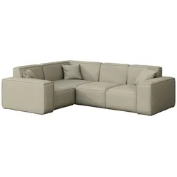 GARTENECKSOFA Lorento Outdoor in L-Form, Universell, Taupe Beige Kunstleder 251/73/186 cm